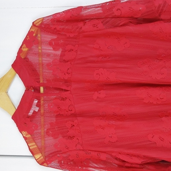 Shannon Ford New York Red Lace Elegant Dress Top Holidays  Sz.2X - Picture 7 of 11